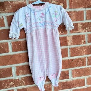Veg 1980s carters pink and white one piece